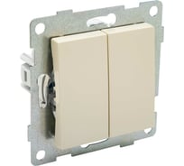 Проходной механизм выключателя (переключателя) GUSI Electric Ugra для двух цепей (2кл), скрытая установка, 10А, 250В. Цвет: бежевый С11В8-003