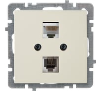 Механизм розетки Nilson компьютерная+телефонная СУ RJ 45 CAT5+RJ11, TOURAN-ALEGRA-THOR, кремовый 24120448