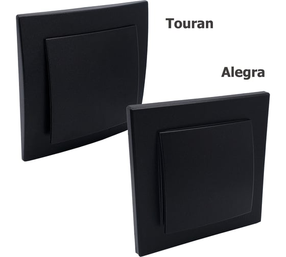 1-клавишный механизм выключателя Nilson СУ, TOURAN-ALEGRA-THOR, metallic, матовый черный, 24380401