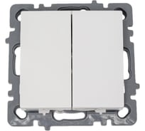 2-клавишный механизм выключателя Nilson СУ с подсветкой, moda-advantage белый, 20112404