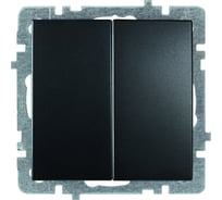 2-клавишный механизм выключателя Nilson СУ, TOURAN-ALEGRA-THOR, metallic, матовый черный, 24380403