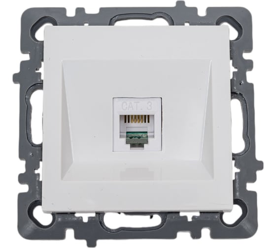 Механизм 1-местной телефонной розетки Nilson СУ RJ45 CAT3, moda-advantage белый, 20112462 1