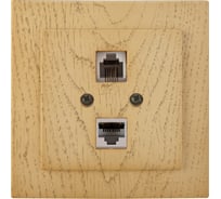 Компьютерная+телефонная розетка Nilson, СУ RJ 45CAT5+RJ11, TOURAN WOOD, клен 24281048