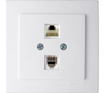 Компьютерная+телефонная розетка Nilson, СУ RJ 45CAT5+RJ11, TOURAN-ALEGRA-THOR, белый 24111048