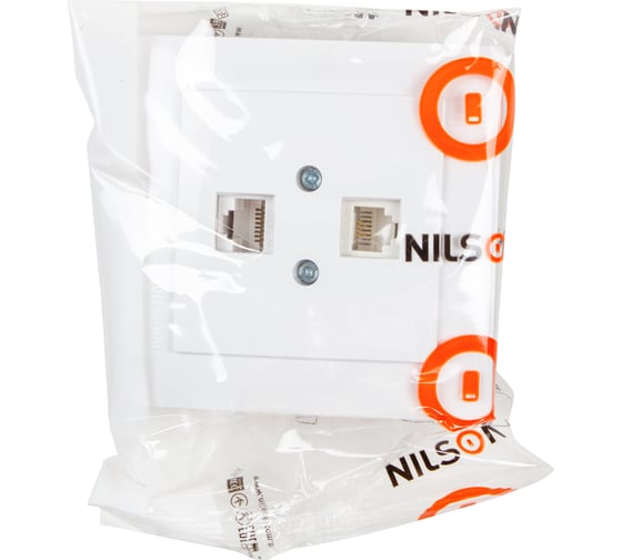 Компьютерная+телефонная розетка Nilson, СУ RJ 45CAT5+RJ11, TOURAN-ALEGRA-THOR, белый 24111048