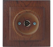 ТВ розетка Nilson проходная, низкая потеря сигнала, СУ, TOURAN WOOD, орех 24271032