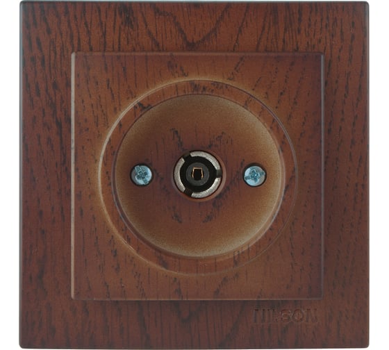 ТВ розетка Nilson проходная, низкая потеря сигнала, СУ, TOURAN WOOD, орех 24271032 1