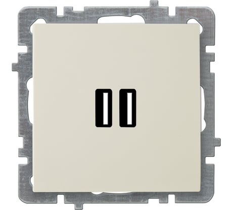 Механизм розетки Nilson USB зарядка 2,1А, 2 порта, TOURAN-ALEGRA-THOR, кремовый 24120481