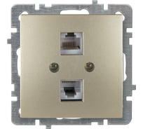 Механизм 2-местной компьютерной розетки Nilson СУ RJ45 САТ6, TOURAN-ALEGRA-THOR золото 24150446