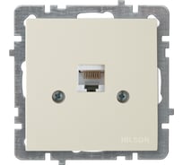 Механизм 1-местной компьютерной розетки Nilson СУ RJ45 CAT6, TOURAN-ALEGRA-THOR, кремовый 24120445