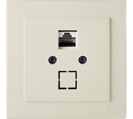 1-местная компьютерная розетка Nilson СУ RJ45 CAT5, TOURAN-ALEGRA-THOR, кремовый 24121044