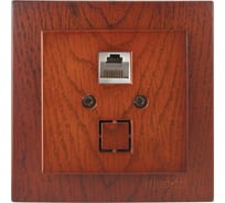 1-местная компьютерная розетка Nilson СУ RJ45 CAT6, TOURAN WOOD, черешня 24261045