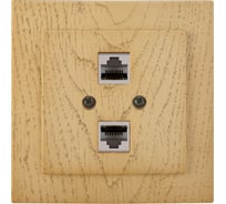 2-местная компьютерная розетка Nilson СУ RJ45 CAT6, TOURAN WOOD, клен 24281046