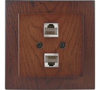 2-местная компьютерная розетка Nilson СУ RJ45 CAT6, TOURAN WOOD, орех 24271046