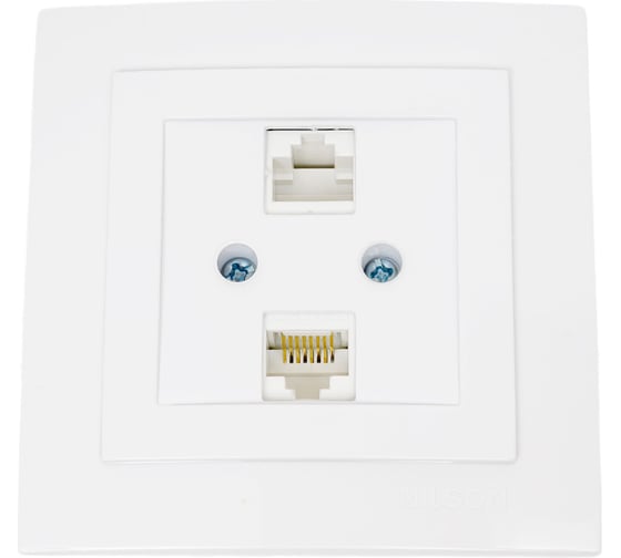 2-местная компьютерная розетка Nilson СУ RJ45 CAT6, TOURAN-ALEGRA-THOR, белый 24111046 1