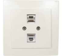 2-местная компьютерная розетка Nilson СУ RJ45 CAT6, TOURAN-ALEGRA-THOR, кремовый 24121046