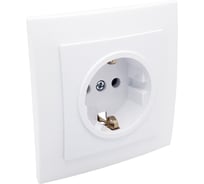 1-местная розетка Nilson СУ с заземляющим контактом, TOURAN, белый 24111017
