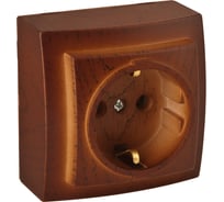 1-местная розетка Nilson ОУ с заземляющим контактом, Themis, Черешня 26261017