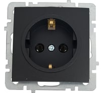 Механизм 1-местной розетки Nilson СУ с заземляющим контактом, TOURAN-ALEGRA-THOR, матовый черный, 24380417