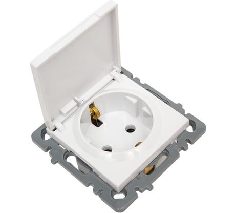 Механизм 1-местной розетки Nilson СУ с заземлением, с крышкой, moda-advantage белый, 20112418