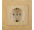 1-местная розетка Nilson СУ с заземляющим контактом, с защитной шторкой, TOURAN WOOD, клен 24281019 4