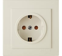 1-местная розетка Nilson СУ с заземляющим контактом, с защитной шторкой, TOURAN-ALEGRA-THOR, кремовый 24121019