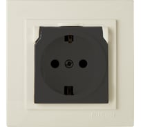 1-местная розетка Nilson СУ с заземляющим контактом, с крышкой, TOURAN-ALEGRA-THOR, кремовый 24121018