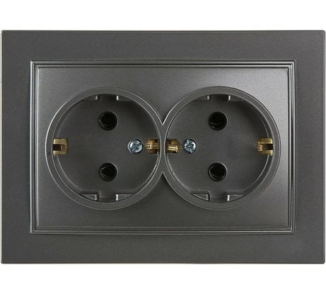 2-местная розетка Nilson СУ с заземляющим контактом, ALEGRA-THOR, metallic, антрацит 27161025