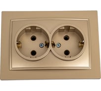 2-местная розетка Nilson СУ с заземляющим контактом, ALEGRA-THOR, metallic, золото 27151025