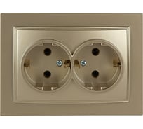 2-местная розетка Nilson СУ с заземляющим контактом, ALEGRA-THOR, metallic, золото 27151025