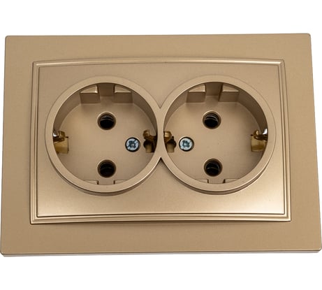 2-местная розетка Nilson СУ с заземляющим контактом, ALEGRA-THOR, metallic, золото 27151025