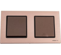 Комплект Metronex Electric Exclusive Champagne - Выключатель 1-клавишный + Розетка с заземлением с крышкой FRM050207BSH