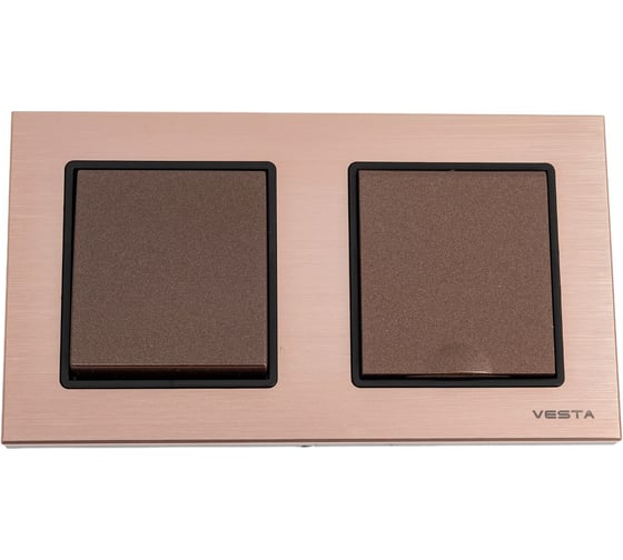 Комплект Metronex Electric Exclusive Champagne - Выключатель 1-клавишный + Розетка с заземлением с крышкой FRM050207BSH 1