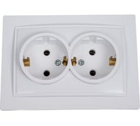 2-местная розетка Nilson СУ с заземляющим контактом, ALEGRA-THOR, белый 27111025