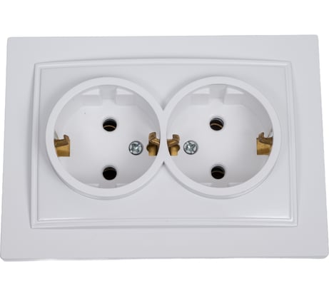 2-местная розетка Nilson СУ с заземляющим контактом, ALEGRA-THOR, белый 27111025