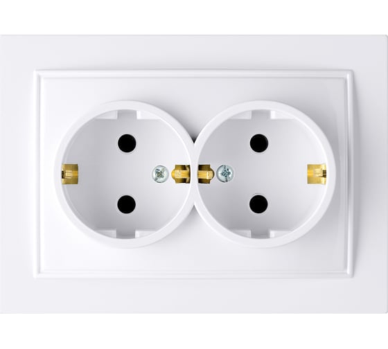 2-местная розетка Nilson СУ с заземляющим контактом, ALEGRA-THOR, белый 27111025 1