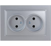 2-местная розетка Nilson СУ, ALEGRA-THOR, metallic, серебро 27131024