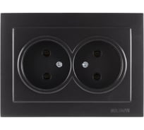 2-местная розетка Nilson СУ, ALEGRA-THOR, metallic, черный глянец 27221024