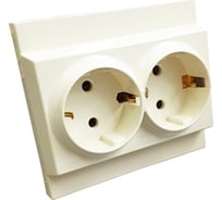 2-местная розетка Nilson СУ с заземляющим контактом, крем Moda, 21121025