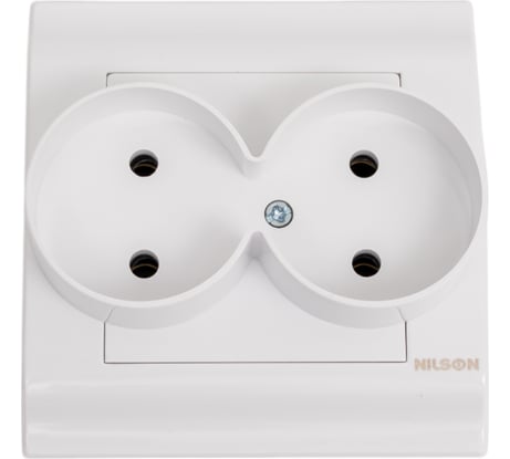 2-местная розетка Nilson СУ advantage белый, 20111024