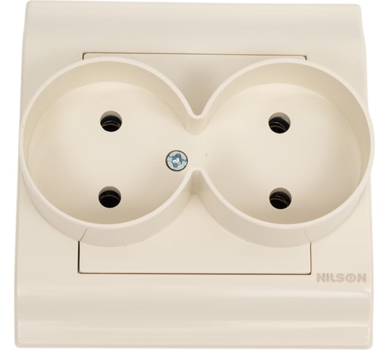 2-местная розетка Nilson СУ advantage кремовый, 20121024 1