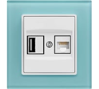 Розетка Metronex Electric Exclusive Blue для USB + сетевого кабеля LAN FRZ00050504SIN