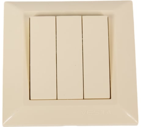 Выключатель Рим КРЕМОВЫЙ трехклавишный Metronex Electric FVK010123MLK