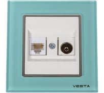 Розетка Vesta-Electric Exclusive Blue для сетевого кабеля LAN + TV FRZTV010002BLU