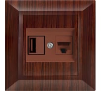 Розетка Vesta-Electric Roma ВЕНГЕ для USB + сетевого кабеля LAN FRZ00010135FRN