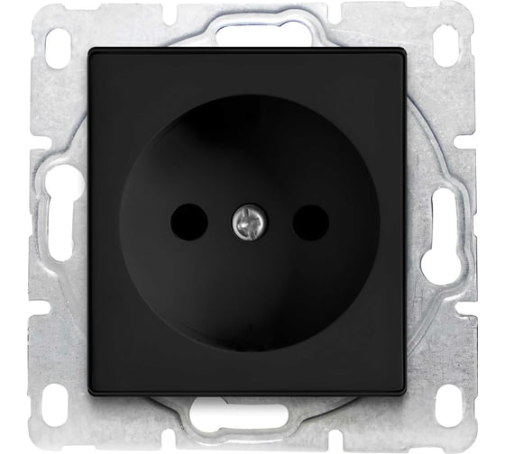 Одинарная розетка Vesta Electric Roma Black без заземления без рамки FRZ00020107CMT