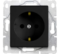 Розетка Metronex Electric Roma Black одинарная с заземлением без рамки FRZ00020106CMT
