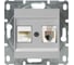 Розетка Metronex Electric Exclusive Silver Metallic для сетевого кабеля LAN + Phone без рамки FRZMT010203SRB 1