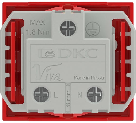 Розетка 1-м VIVA 2 модуля, красная DKC 45015