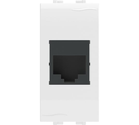 Компьютерная розетка, 1 модуль, белая DKC BRAVA RJ-45 5E 76646B